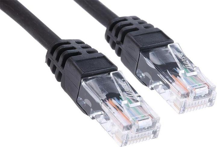 Produktbild RS PRO Patch cord Cat5e UTP LSZH Black 20m (U/UTP, CAT5e, 20 m)