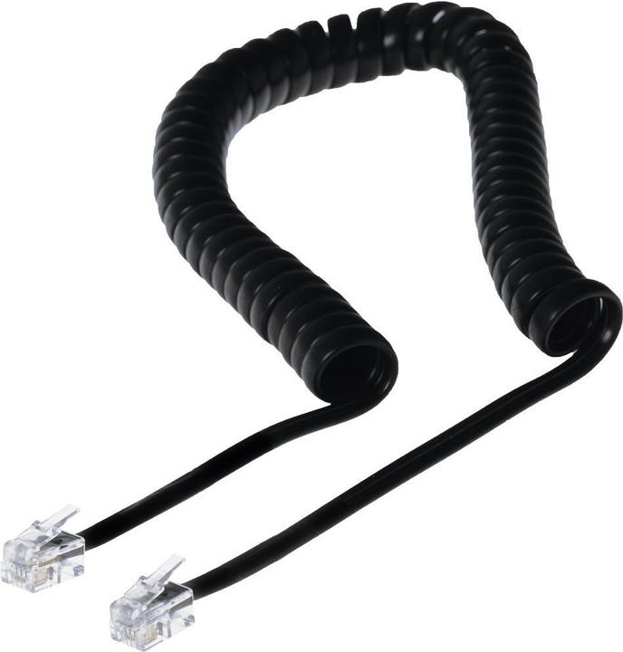 Actual product image Helos Handset spiral cable short, black, loose (extended approx. 2 m)