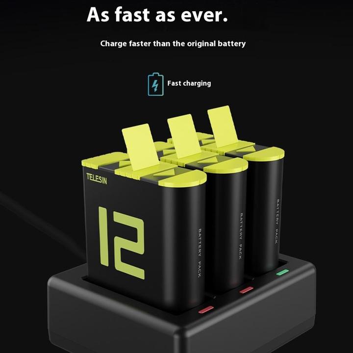 Produktbild Telesin GP-BTR-901-B (GoPro Hero 11, GoPro Hero 9, GoPro Hero 12, GoPro Hero 10)