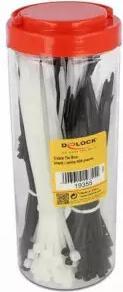Produktbild Delock Kabelbinder Box 600 Stück, schwarz/weiss, asortiert (Kunststoffkabelbinder, 100 mm, 600 Stk.)