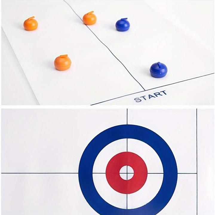 Produktbild PhoneLook Tisch-Curling-Spiel Set mit 8 Steinen (Curling Kugel) und Matte für grosse Unterhaltung