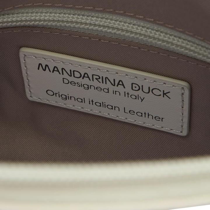 Actual product image Mandarina Duck Mellow Leather Crossover with Adjustable Strap, Detachable Hook, and Interior Pockets