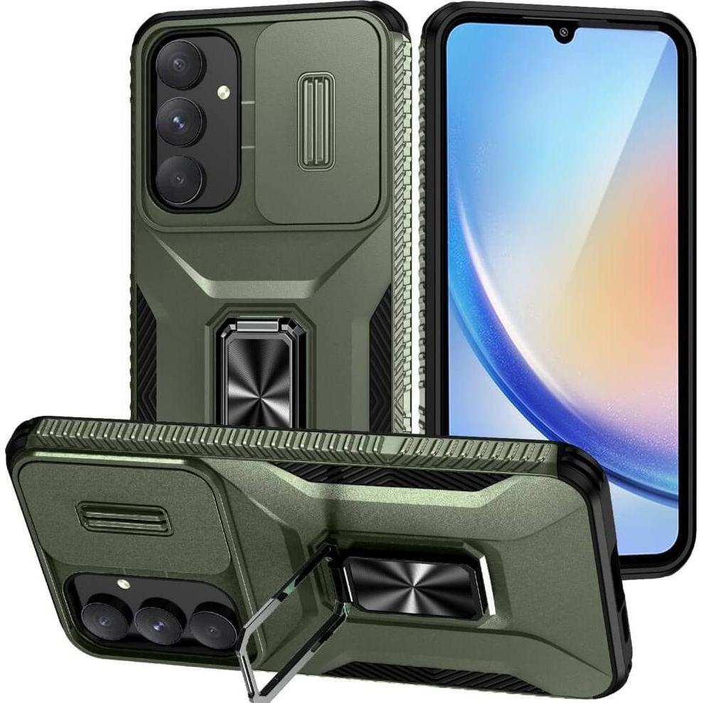 Cover-Discount Galaxy A35 - Armor Case mit Kickstand (Samsung Galaxy A35), Smartphone Hülle, Grün