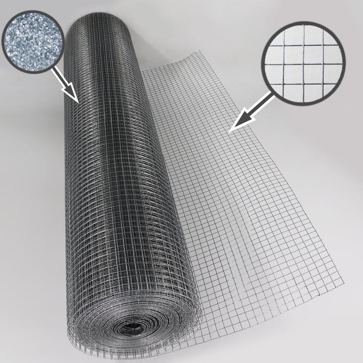 Actual product image Aquagart 45m x 1m Volierendraht Drahtgitter Schweissgitter Drahtzaun Feuerverzinkt