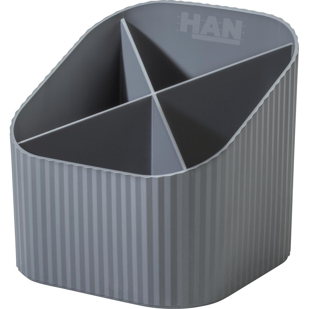 Han, Schreibtisch Accessoire, Schreibtischköcher KARMA, 4 Fächer, 80-100% Recyclingmaterial, öko