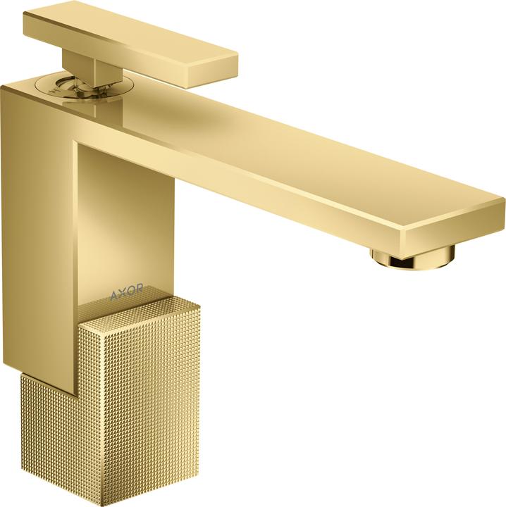 Produktbild hansgrohe AXOR Edge Einhebel-Waschtischmischer 130 mit Push-Open Ablaufgarnitur, Diamantschliff