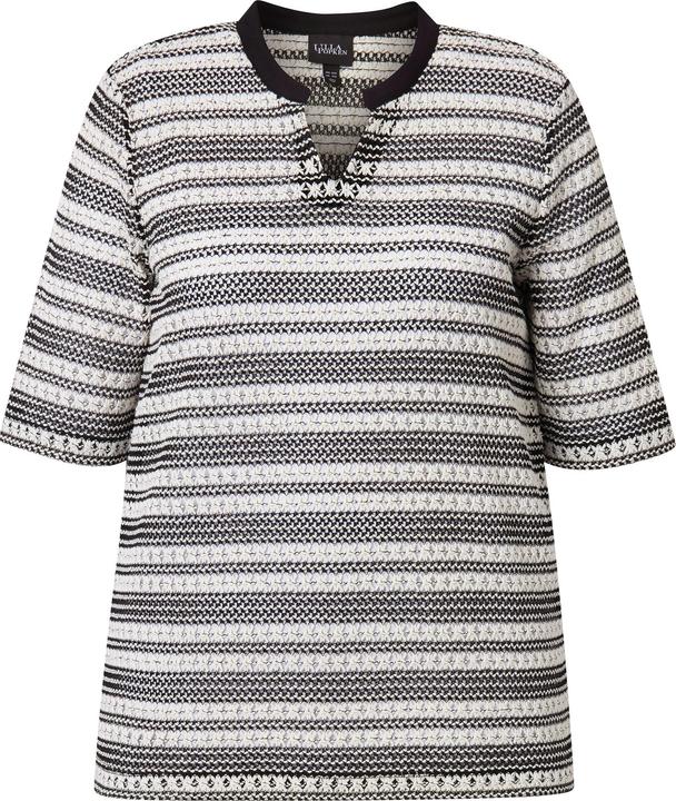 Immagine prodotto Ulla Popken Maglia con righe in maglia, scollo a girocollo e mezze maniche (42, 44)