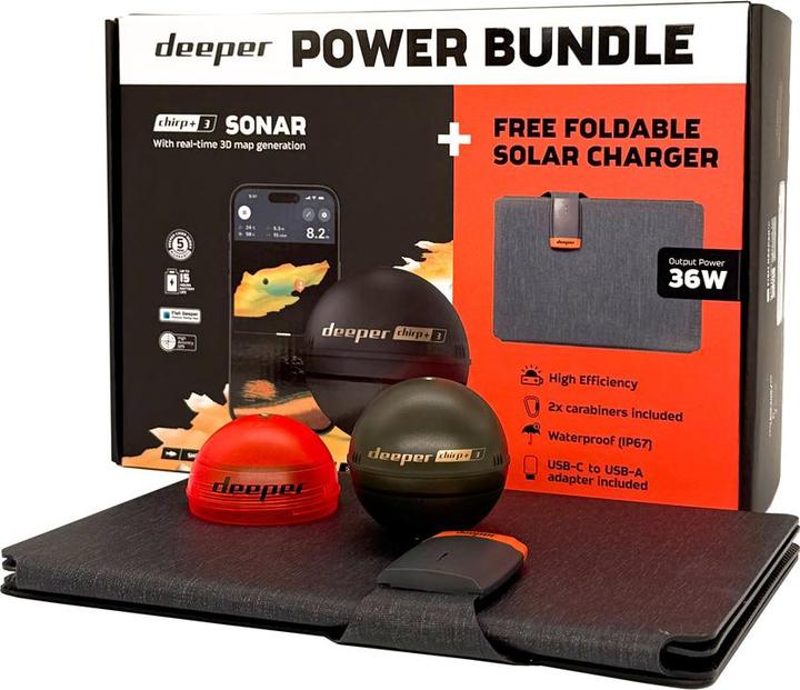 Produktbild Deeper Smart watches CHIRP+3 sonar +36W foldable solar charger power bundle