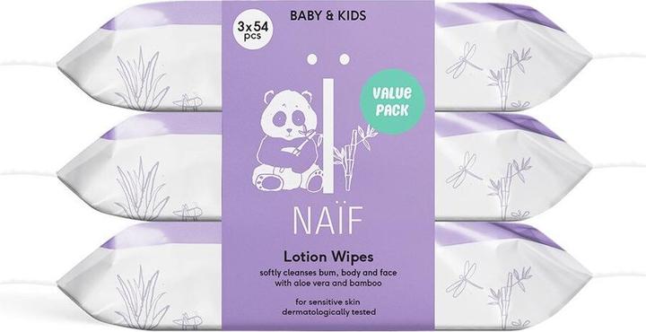 Produktbild NAF NAÃF - Caring wet wipes with Aloe Vera for children and babies Baby & Kids (Lotion Wipes) 3 x 54 pc (18 Stück)