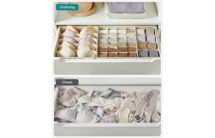 Produktbild Songmics Flatbox Beige, Materialtyp: Textil, Material: Textil (22.50 cm, 8x)