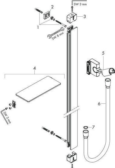 Produktbild hansgrohe HG Brausestange RAINDANCE Unica' E 90cm chrom