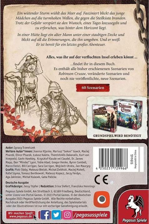 Immagine prodotto Pegasus 51944G - Robinson Crusoe: Il Libro delle Avventure, gioco da tavolo, per 1-4 giocatori, da 10 anni (Tedesco)