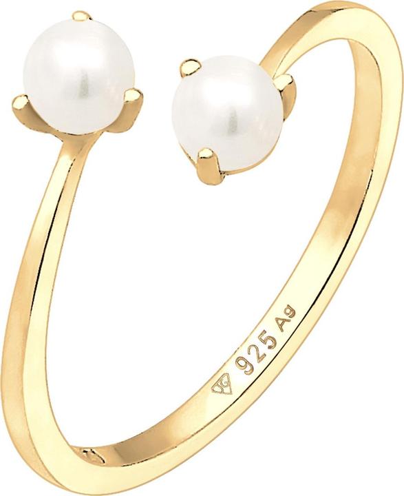 Actual product image Elli Ring Freshwater Pearl Adjustable One Size 925 Silver (54)