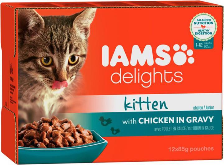 Actual product image Iams Delights kitten with chicken 12x85g (Junior, 12 pcs., 1020 g)