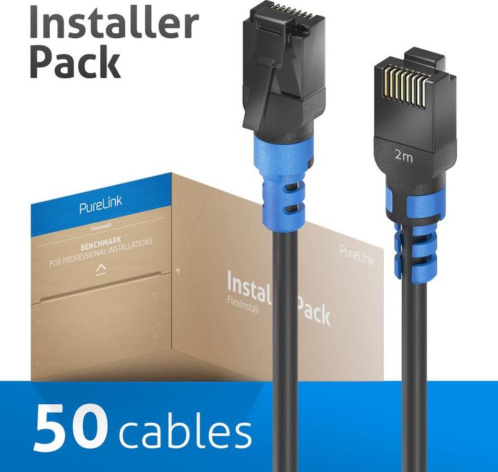 Produktbild Purelink FlexInstall Patchkabel Cat.6A UTP 2.00m - Installer Pack 30 stk. (U/UTP, CAT6a, 2 m)