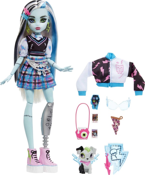 Actual product image Monster High Frankie Stein Doll With Pet And Accessories