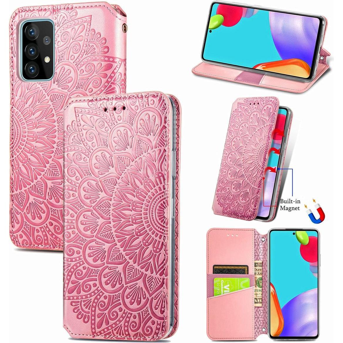 Thumbnail - König Design Hülle Handy Schutz für Samsung Galaxy A52 4G 5G A52s Case Cover Tasche Rosa Neu (Samsung Galaxy A52s 5G, Sa...