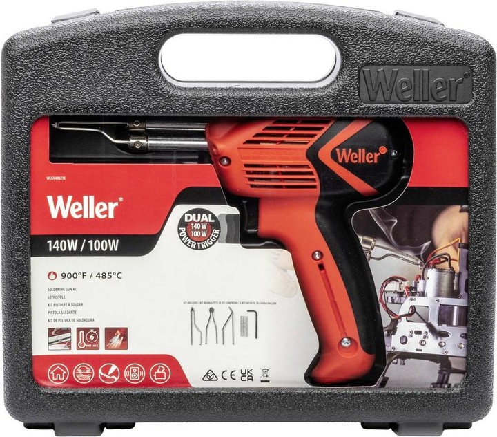 Actual product image Weller Erem WLG9400K23C Soldering gun 230V 140W chisel shape, smoothing tip, wire cutting tip 480°C (max)