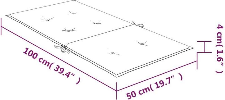 Produktbild vidaXL Gartenstuhlauflage für Niedriglehner (100 x 50 cm)