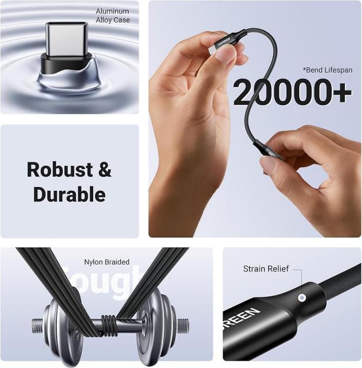 Immagine prodotto Ugreen Cavo adattatore da USB-C a 3,5 mm con chip DAC (USB tipo C, Jack da 3.5mm)