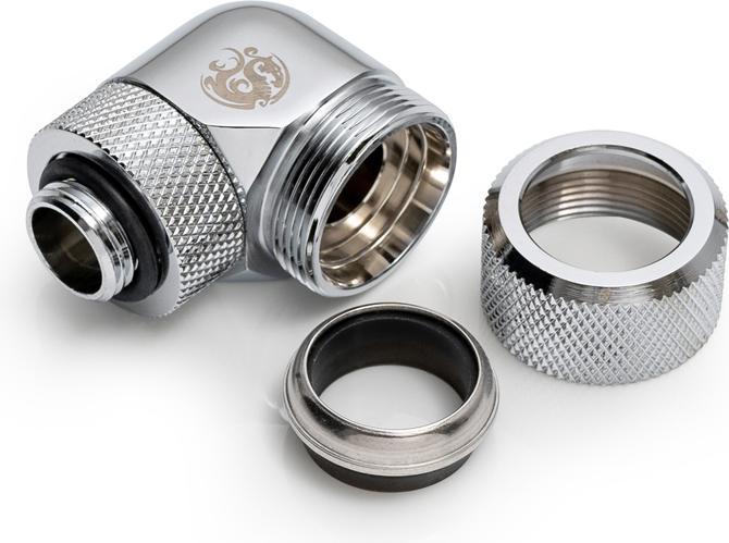 Actual product image Bitspower Advanced Adapter 90 degree G1/4 inch male to 16mm AD hardtube - rotatable