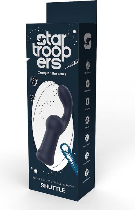 Actual product image Dreamtoys Dream Toys Startroopers Shuttle Strong P-Spot Vibrator Blue 19.6 cm