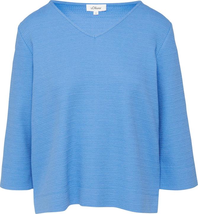 Image du produit S.Oliver Sweatshirt Strukturiertes Jersey-Sweatshirt mit V-Ausschnitt und 3/4-Ärmeln (44)