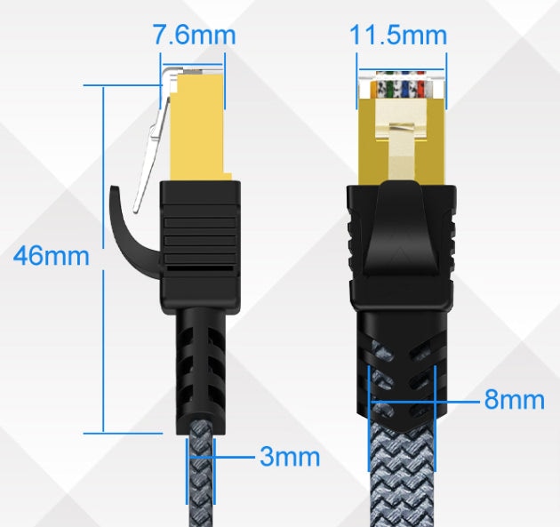 Produktbild Hermex Netzwerkkabel Flachkabel Ethernet LAN Kabel RJ45 Kat. 7 flach 0,5m (U/UTP, CAT7, 0.50 m)