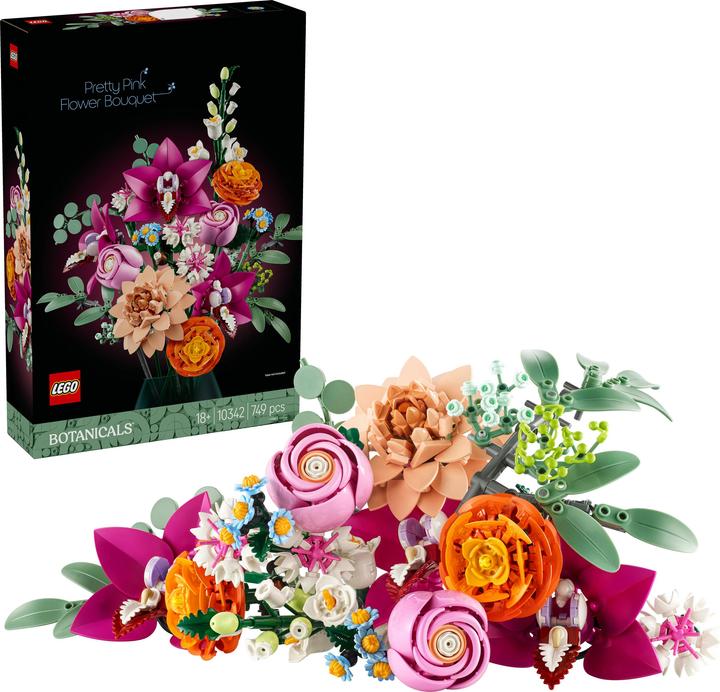 Immagine prodotto LEGO Schöner Rosafarbener Blumenstrauss (10342, LEGO Botanical, LEGO Icons)