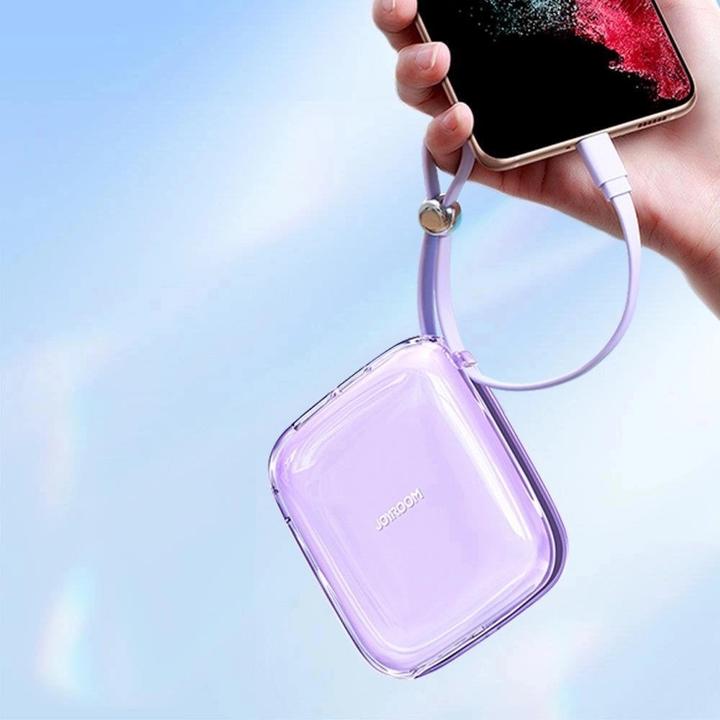 Actual product image Joyroom Powerbank JR-L004 Jelly 10000mAh, USB C (Purple) (10000 mAh, 12 W, 37 Wh)