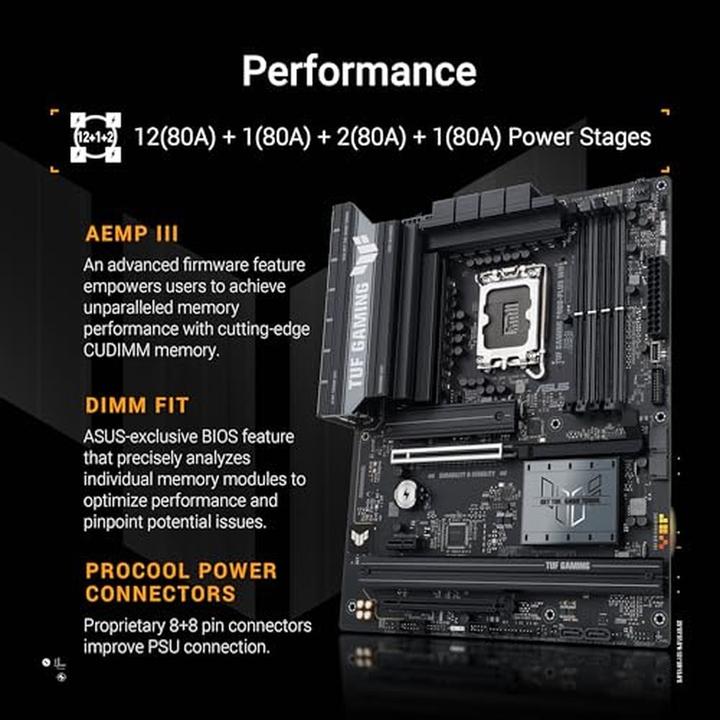 Produktbild ASUS TUF GAMING B860-PLUS WIFI (Socket S1, Intel B860, ATX)