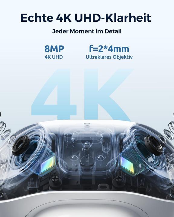 Image du produit Reolink 4K Solar Security Camera with Color Night Vision, 180° View, Wi-Fi 6, Person/Vehicle/Pet Detection (3840 x 2160 pixels)