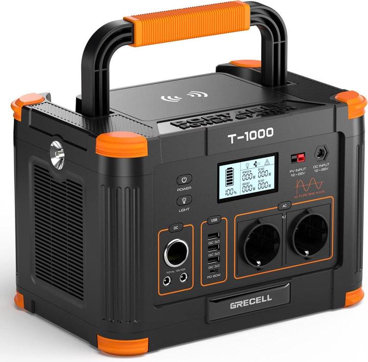 Produktbild Grecell Powerstation 1000W, 999Wh (999 Wh, 8 kg)