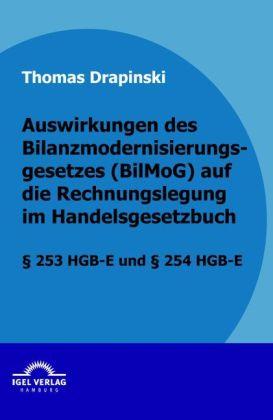 Produktbild Auswirkungen des Bilanzmodernisierungsgesetzes (BilMoG) auf die Rechnungslegung im Handelsgesetzbuch (Deutsch, Thomas Drapinski, 2009)