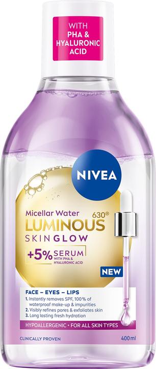 Actual product image NIVEA Luminous Skin Glow Micellar Water (Micelle water, 400 ml)
