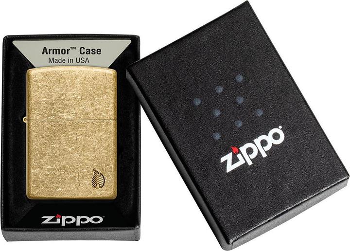 Actual product image Zippo Flame Armor Tumbled Brass