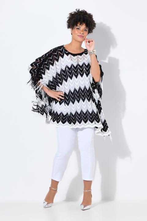 Immagine prodotto Miamoda Poncho, oversized, Zackenstrick mit Glitzer (42, 44, 46, 48)