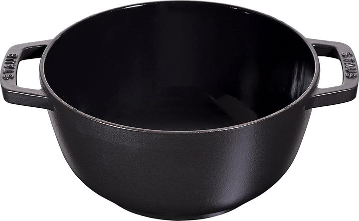 Image du produit Staub Fondue Set schwarz m. 2 Griffen, rund. 16 cm (Fondue bourguignonne, Fondue au fromage, Fondue chinoise)