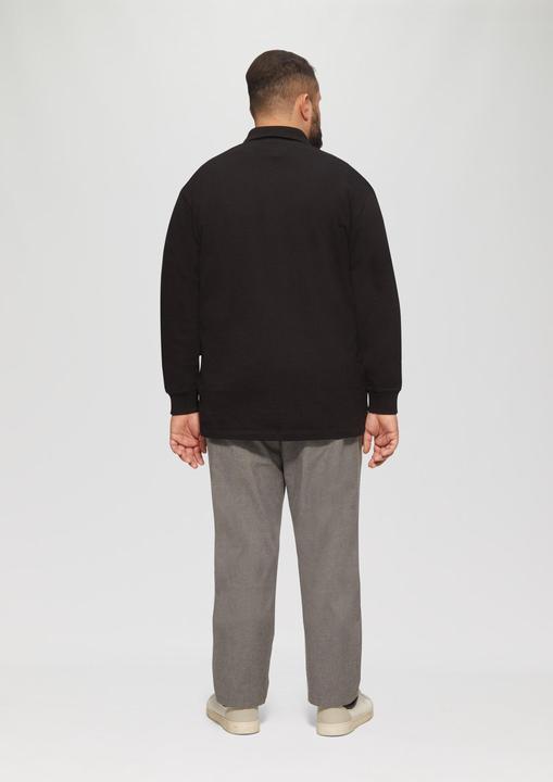 Actual product image S.Oliver Polo-Shirt Strukturiertes Langarm-Poloshirt im Relaxed Fit (5XL)
