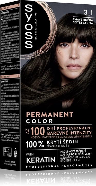Actual product image Syoss Permanent Coloration Hair Dye Permanently Colouring 3-1 Dark Brown (3-1)