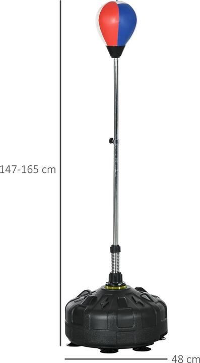 Immagine prodotto Swisshandel24 Punching ball, sacco da boxe 147-165 cm regolabile in altezza, allenatore di boxe stazionario (23 cm)