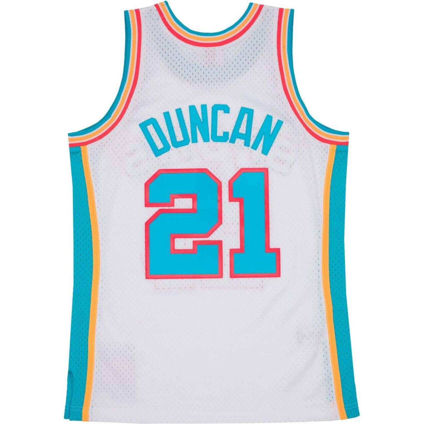 Thumbnail - Mitchell & Ness, Herren, Sportshirt, Swingman Jersey San Antonio Spurs TROPICAL Tim Duncan - S (S), Weiss, S