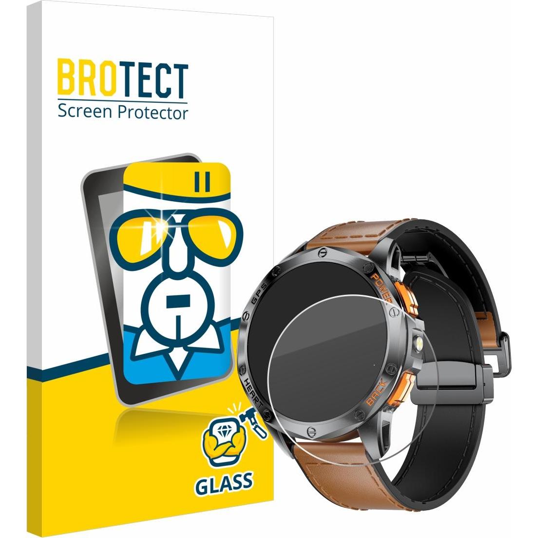 BROTECT Panzerglas Displayschutz 9H Schutzglas Glas Klar Transparent, Smartwatch Schutzfolie, Transparent