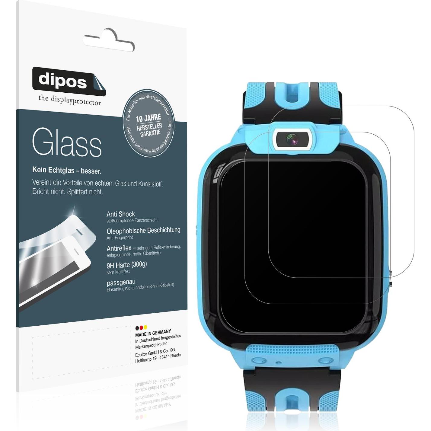 Dipos Anti-Shock Displayschutz Matt 9H, Smartwatch Schutzfolie, Transparent