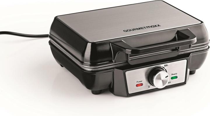 Produktbild Gourmetmaxx Waffeleisen Schwarz/Silber, Leistung: 1000 W, Anzahl pro