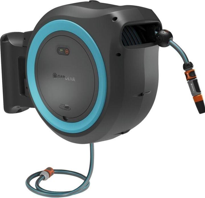 Actual product image Gardena Batteridrevet vaegslangeboks PowerRoll turkis XL 35m, solo (35 m)