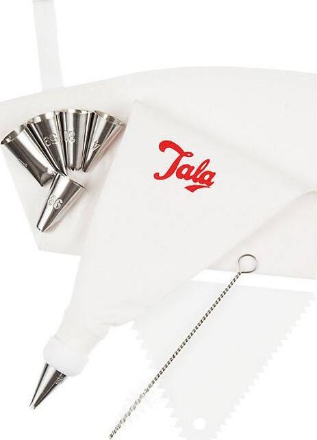 Image du produit Tala Jeu de pochettes avec 6 accessoires, racleur et brosse, sur carte (Kit de poches à douille)
