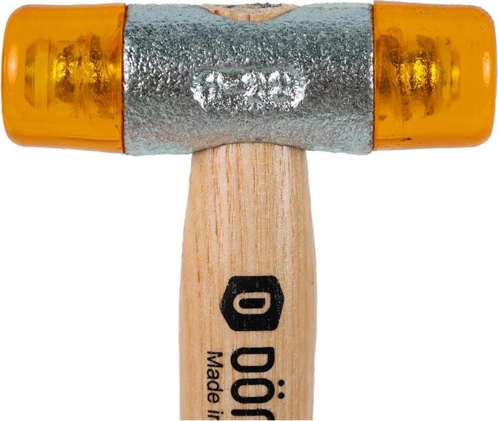 Produktbild Dönges Kunststoffhammer mit lackiertem Eschenstiel, 22 mm, gelb (140 g)