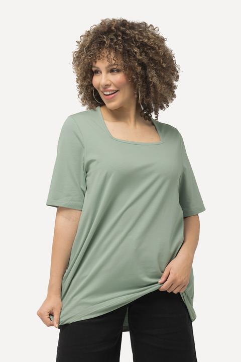 Immagine prodotto Ulla Popken T-shirt dal taglio svasato con scollo rettangolare e mezze maniche (42, 44)