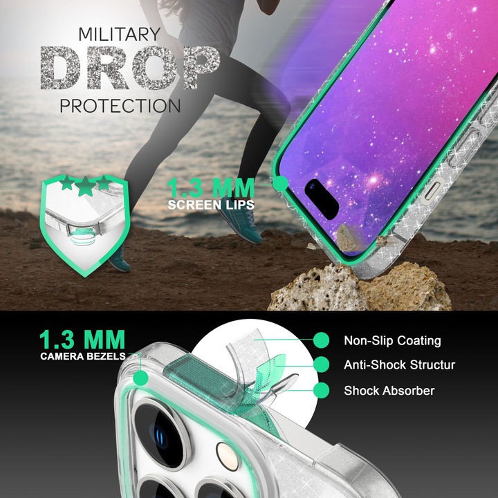 Produktbild Nalia Glitzer Hülle (Apple iPhone 14 Pro Max)